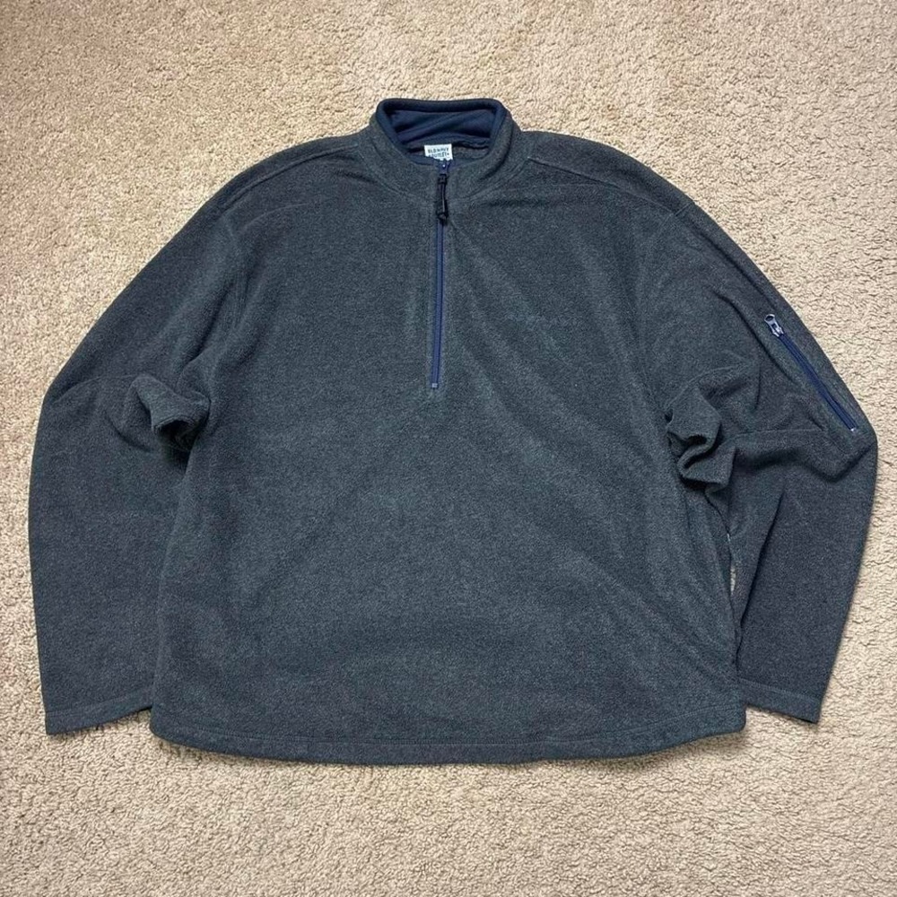 Vintage Y2K Old Navy Gray quarter zip fleece sweatshirt boxy size Large